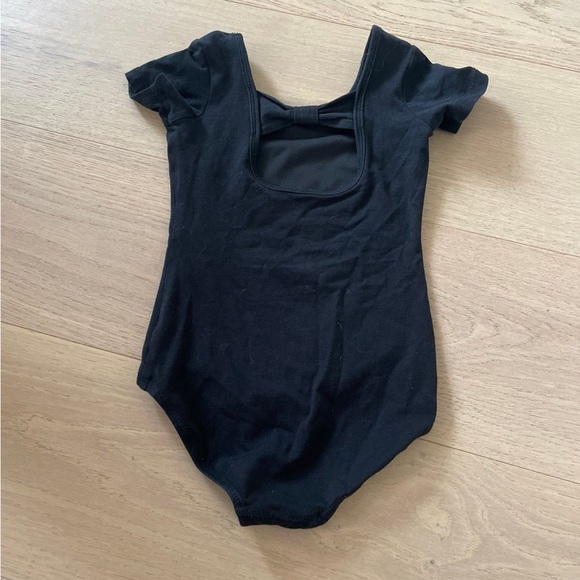 Black Leotard Toddler Ballet Leotard with open bow back dance - Picture 2 of 5